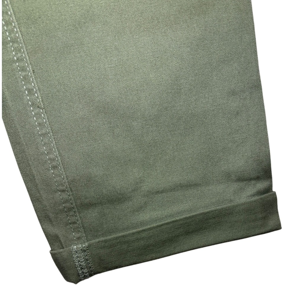 Gap Relaxed Girlfriend Chino Pants Womens 6 Olive Green Cuffed Mid Rise New - Picture 6 of 10